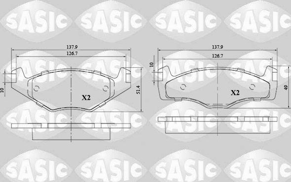 Тормозные колодки Sasic. Артикул 6216102