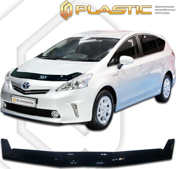 Дефлектор СА Пластик для капота (Classic черный) Toyota Prius a 2011–2014. Артикул 2010010113254
