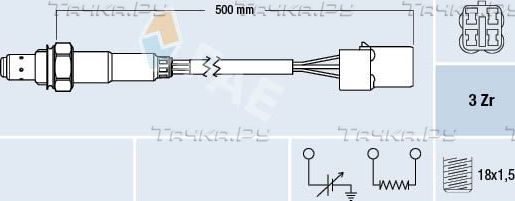 Лямбда-зонд (кислородный датчик) FAE для Subaru Legacy I 1989-1994. Артикул 77479