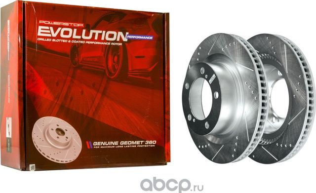 Передний тормозной диск Evolution с перфорацией и (Powerstop). Артикул JBR1309