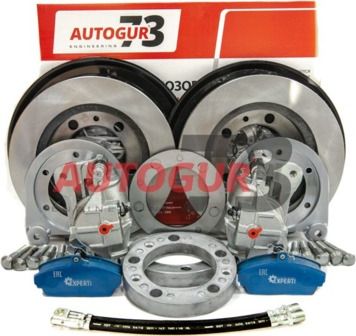 Тормоза дисковые Autogur73 задние УАЗ на военный (редукторный) мост. Артикул N-DT-UAZ-RED-Z-S-GAZ