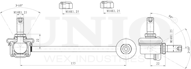 Тяга/стойка стабилизатора (Unio). Артикул SSP-50061