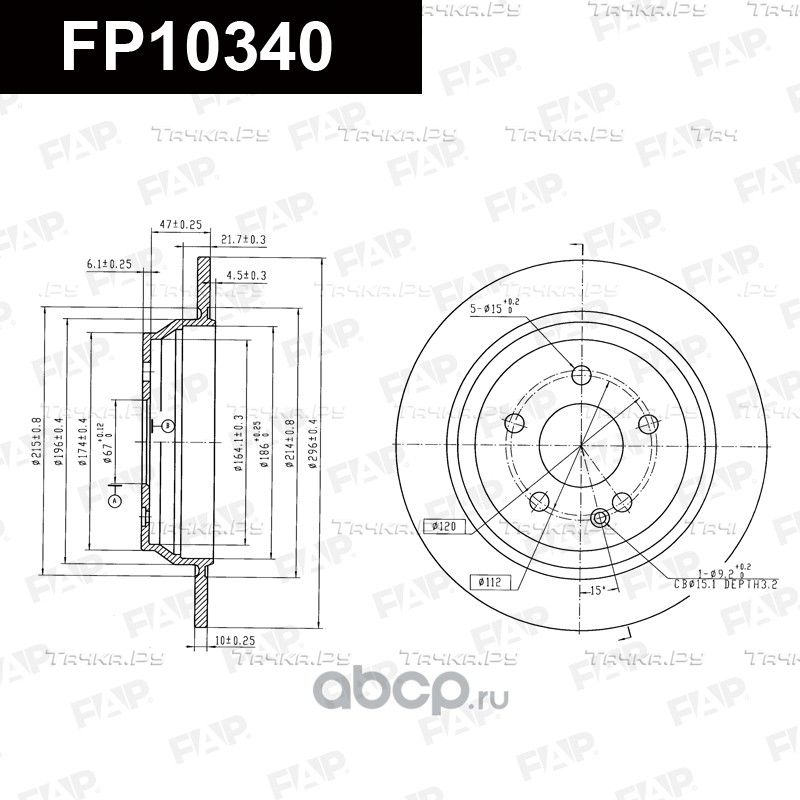 Диск тормозной_(FP10340 FAP). Артикул FP10340