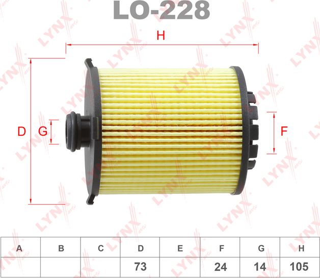 Масляный фильтр LYNXauto. Артикул LO-228