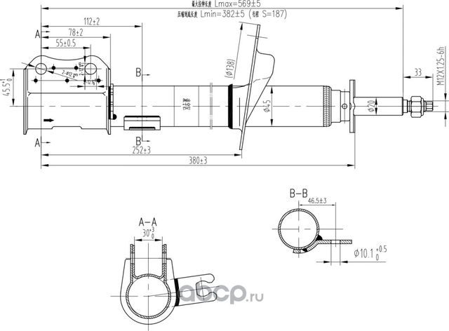 Амортизатор задний левый (газ) AWSA420236 (Awgo). Артикул AWSA420236