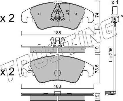 Тормозные колодки Trusting передние для Audi A7 I (4G) 2010-2018. Артикул 791.4W