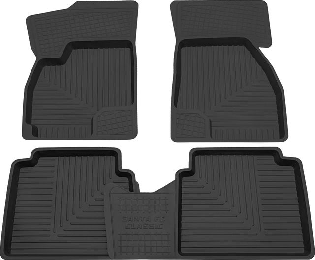Коврики Rezkon резиновые для салона Hyundai Santa Fe II Classic (Тагаз) 2006-2010. Артикул 1020045200