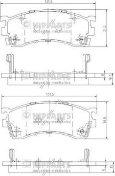 Тормозные колодки Nipparts передние для Mazda MX-6 1992-1997. Артикул J3603038