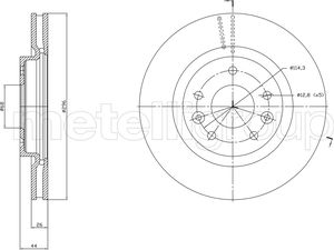 Тормозной диск Metelli передний для Nissan X-Trail T32 2013-2025. Артикул 23-1762C