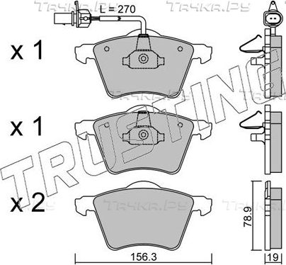 Тормозные колодки Trusting передние для Volkswagen Sharan I 2001-2010. Артикул 566.0
