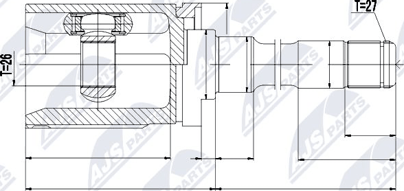 Полуось (привод в сборе, приводной вал) NTY передняя правая для BMW 5 VI (F10/F11/F07) 2011-2017. Артикул NPW-BM-030