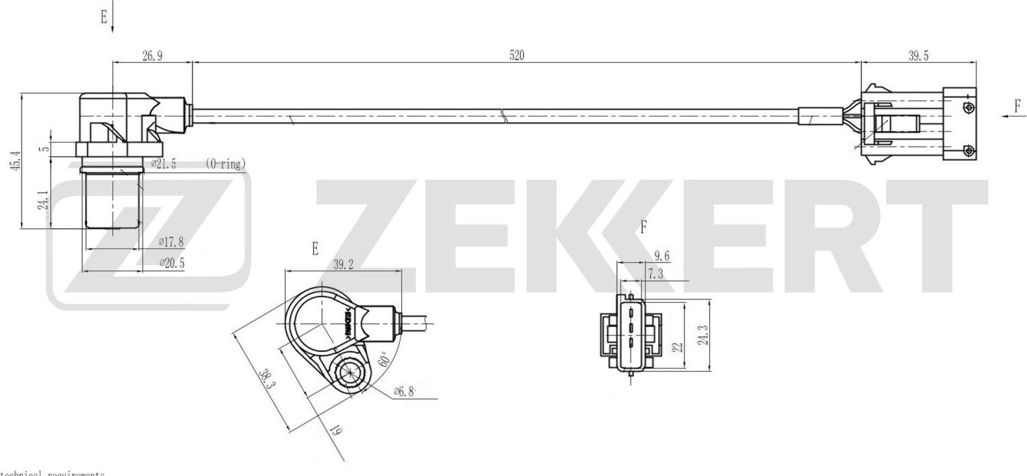 Датчик положения коленвала Zekkert. Артикул SE-4116