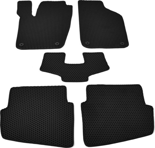 Коврики резиновые Avtodriver SOTA для салона Volkswagen Polo IV 2001-2009 Черные, черный кант. Артикул EVAS.0703.01