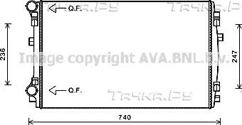 Радиатор охлаждения двигателя AVA для Skoda Superb III 2015-2026. Артикул VNA2338