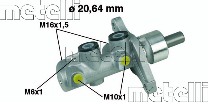 Тормозной цилиндр главный Metelli (алюминий). Артикул 05-0346