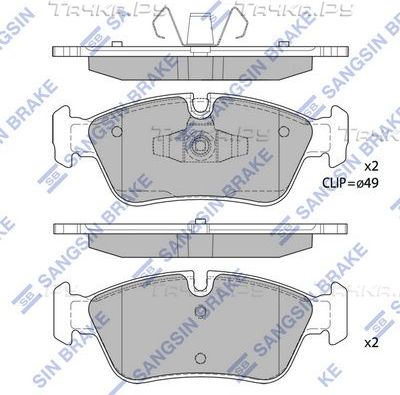 Тормозные колодки Sangsin Hi-Q передние для BMW 3 IV (E46) 2004-2006. Артикул SP2160