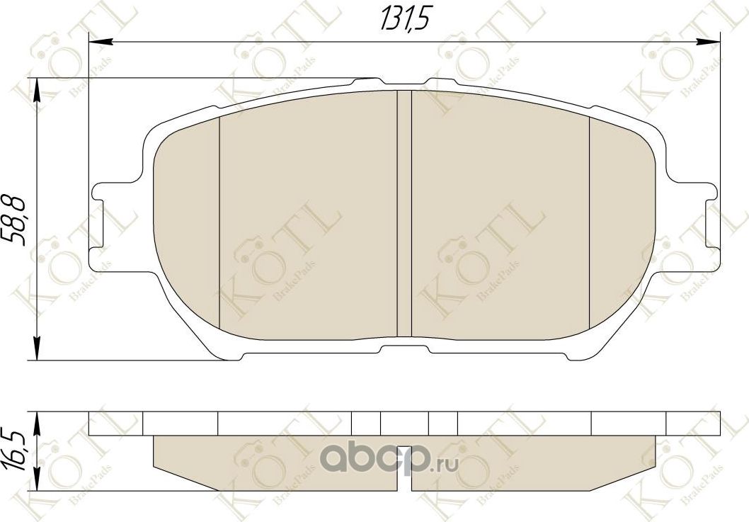 Колодки тормозные дисковые передние к-т TOYOTA CAMRY 08/01-11/06  SOLARA 07/03-11/ (Kotl) Kotl. Артикул 3314kt