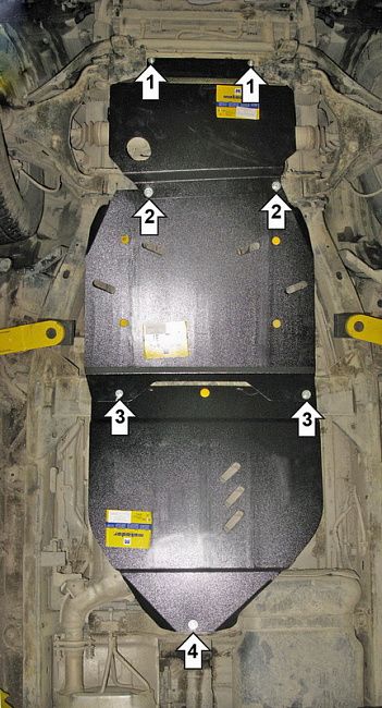 Защита Мотодор для двигателя, КПП, РК Nissan Navara D40 2005-2026. Артикул 11409