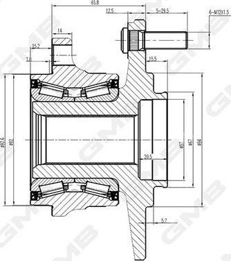 Ступица колеса GMB. Артикул GH35140