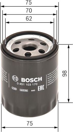 Масляный фильтр Bosch. Артикул 0 451 103 170