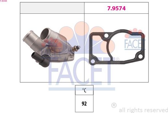 Термостат Facet Made in Italy - OE Equivalent. Артикул 7.8344