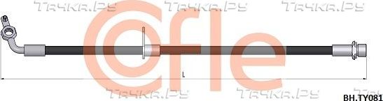 Тормозной шланг Cofle передний правый для Toyota Land Cruiser 100 1998-2007. Артикул 92.BH.TY081
