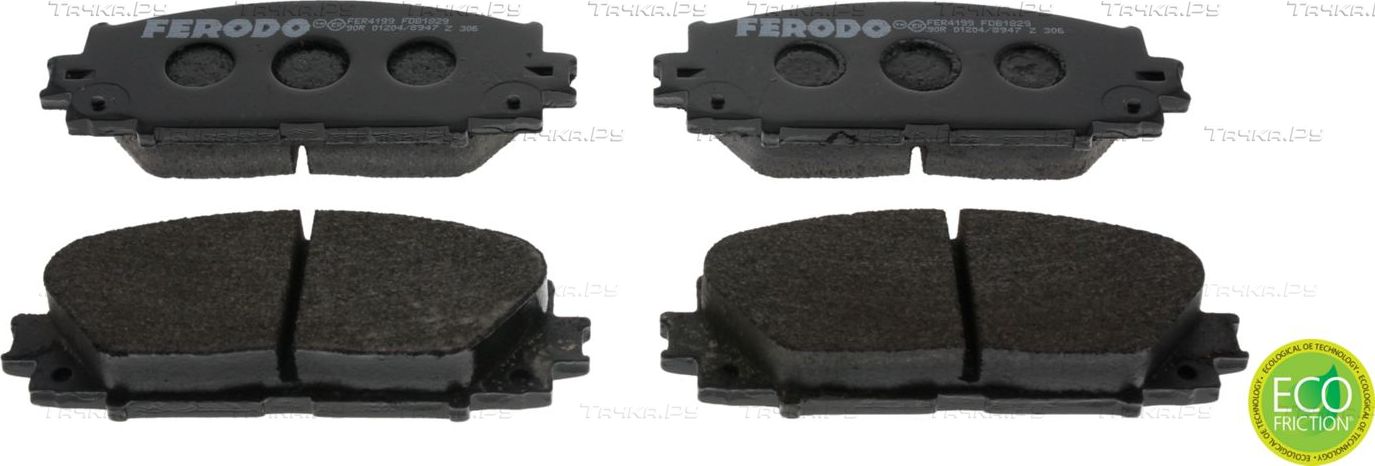 Тормозные колодки Ferodo Premier Eco Friction передние для Toyota Yaris III 2010-2014. Артикул FDB1829