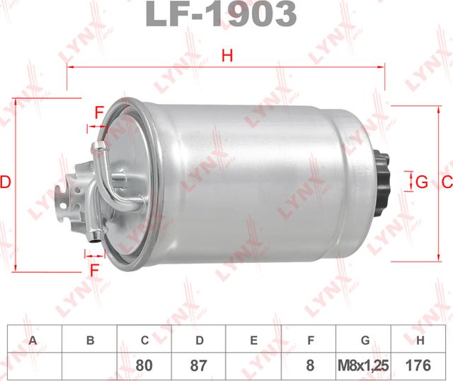Топливный фильтр LYNXauto для Ford Galaxy I 1995-2000. Артикул LF-1903