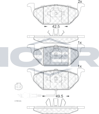 Тормозные колодки Icer. Артикул 181349