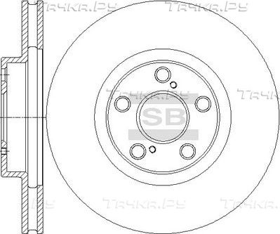 Тормозной диск Sangsin Hi-Q передний для Volvo V70 II 2003-2007. Артикул SD4684