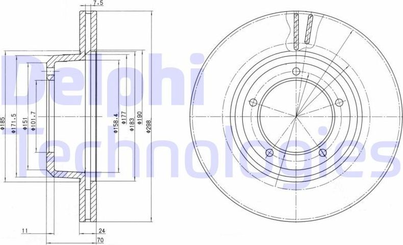 Тормозной диск Delphi. Артикул BG2612C