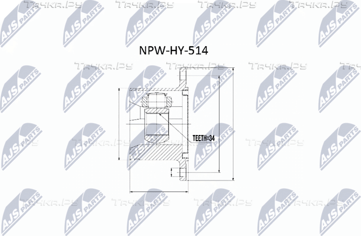 Шрус внутренний (граната) NTY. Артикул NPW-HY-514