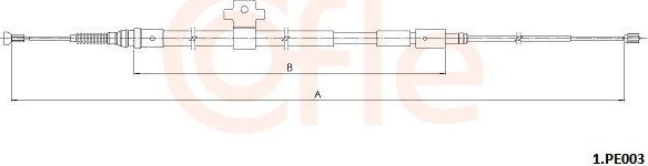 Трос ручника (тросик ручного тормоза) Cofle задний левый для Peugeot 308 II 2014-2026. Артикул 92.1.PE003
