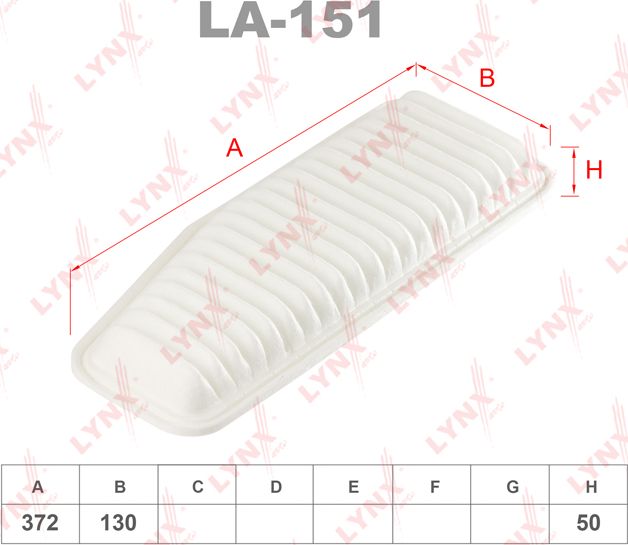 Воздушный фильтр LYNXauto. Артикул LA-151