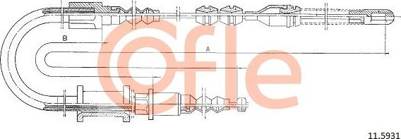 Трос ручника (тросик ручного тормоза) Cofle задний правый для Opel Vectra A 1988-1995. Артикул 11.5931