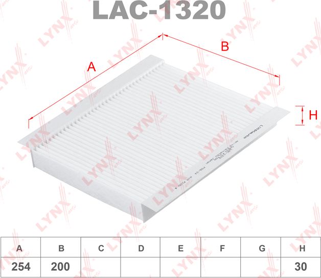 Салонный фильтр LYNXauto. Артикул LAC-1320