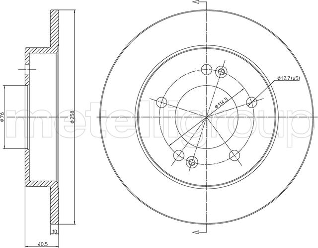 Тормозной диск Metelli. Артикул 23-1284C