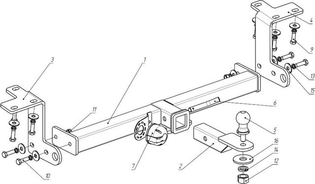 Фаркоп Bizon для Suzuki Grand Vitara III 3-дв. 2005-2015 с нержавеющей накладкой. Быстросъемный крюк. Артикул FA 0852-E(N)