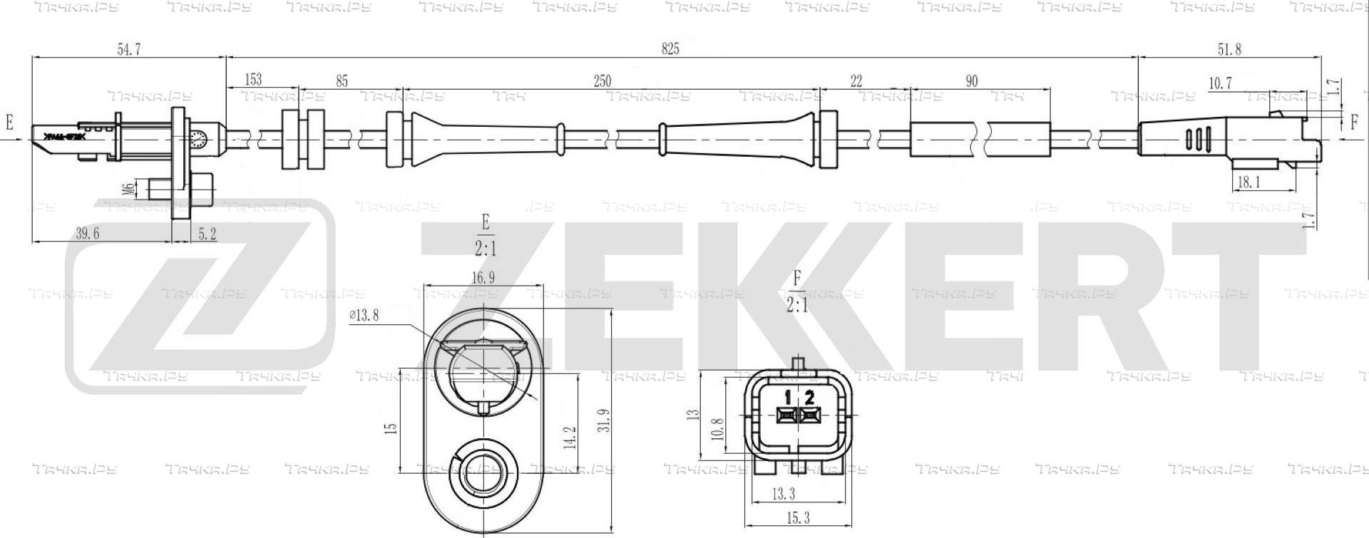 Датчик ABS Zekkert передний для Fiat Scudo II 2007-2016. Артикул SE-6217