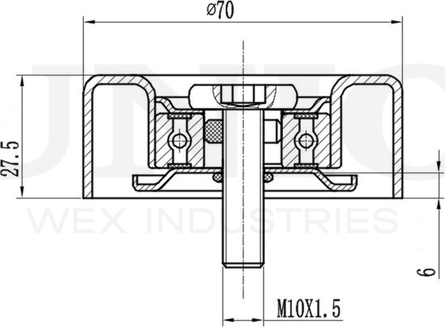 Ролик поликлинового ремня направляющий (Unio). Артикул TNS-10221
