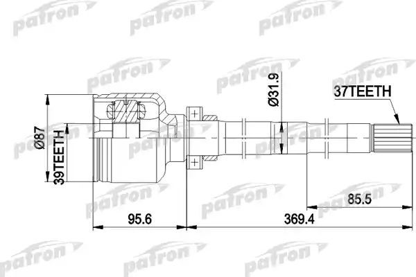 Шрус внутренний (граната) Patron передний правый для Citroen C25 1987-1994. Артикул PCV5016