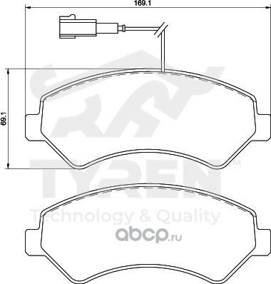 Колодки тормозные дисковые | перед | (Tyren). Артикул TYR1211581
