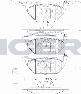 Тормозные колодки Icer передние для Volkswagen Caddy III 2004-2015. Артикул 181349