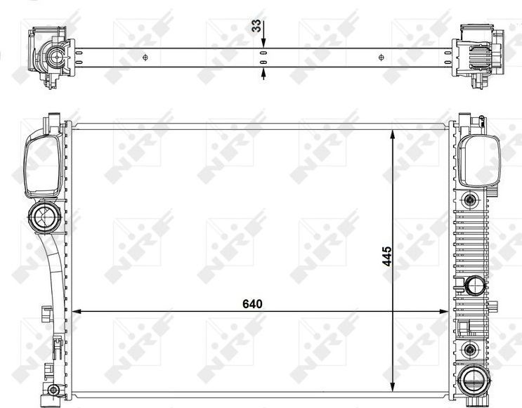 Радиатор охлаждения двигателя NRF (алюминий). Артикул 53839