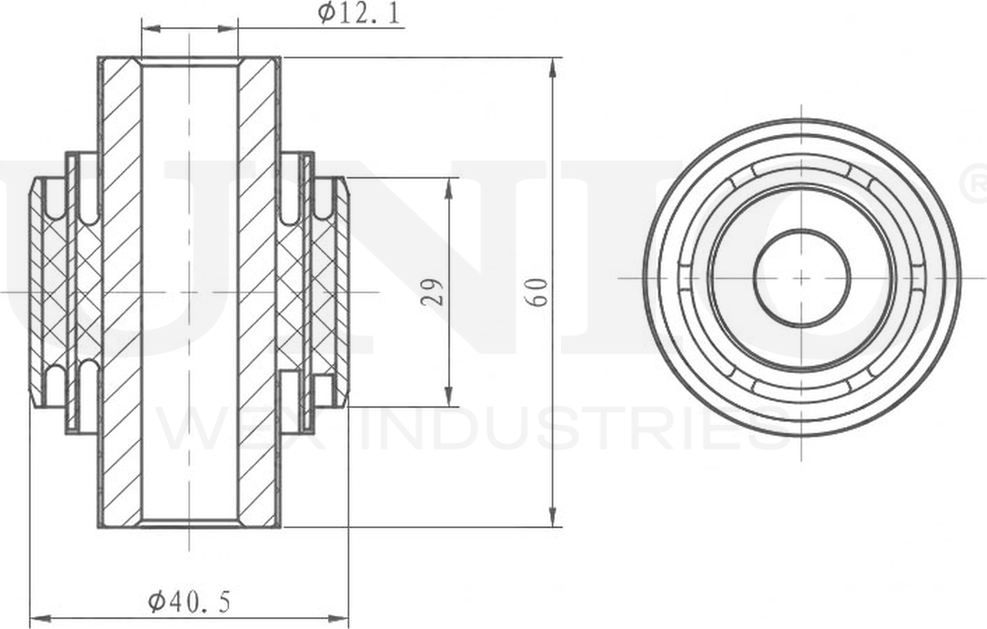 Сайлентблок реактивной тяги (Unio). Артикул RMP-20469