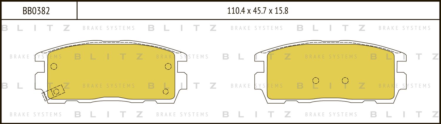 Колодки тормозные дисковые | зад | (Blitz) Blitz. Артикул BB0382