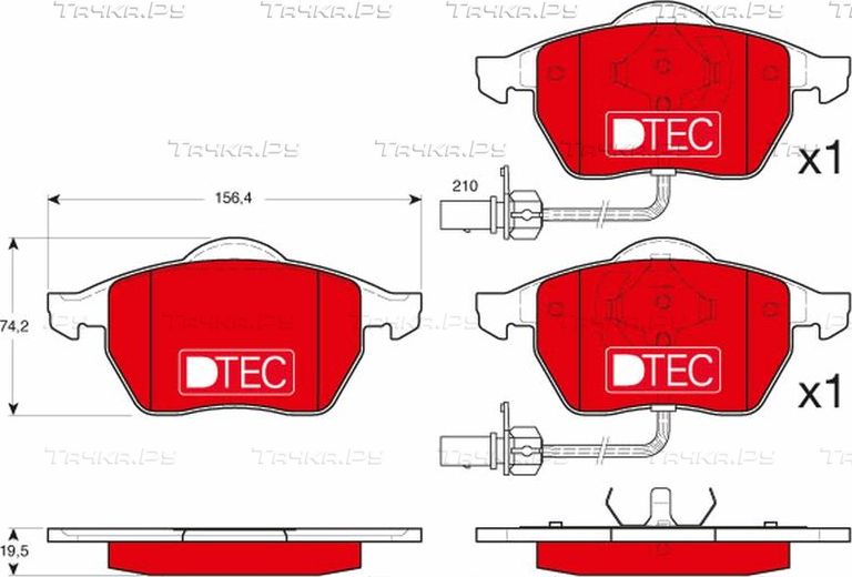 Тормозные колодки TRW DTEC COTEC передние для Skoda Superb I 2001-2008. Артикул GDB1307DTE