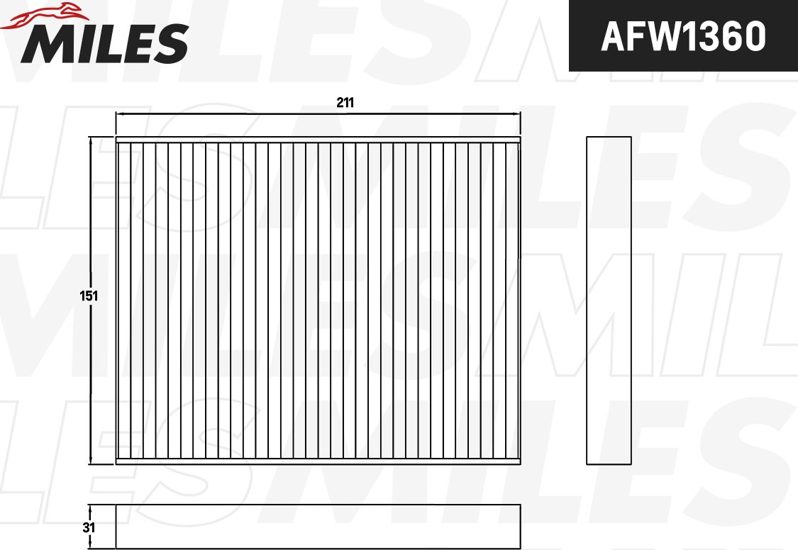 Салонный фильтр Miles. Артикул AFW1360