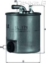 Топливный фильтр Mahle. Артикул KL 174