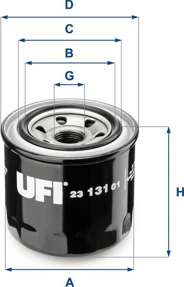 Масляный фильтр UFI. Артикул 23.131.01